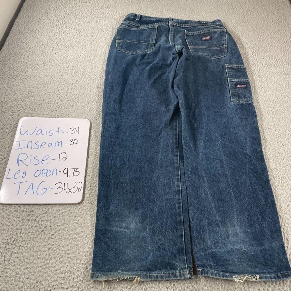 Dickies Carpenter Denim dark blue jeans pants size 34x32 workwear‎ outdoor